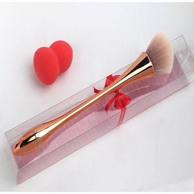 Pink Handle Beauty Care Face Makeup Brush Anti Bacteria Plush Synthetic Bristles
